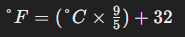 섭씨에서 화씨로 변환 공식